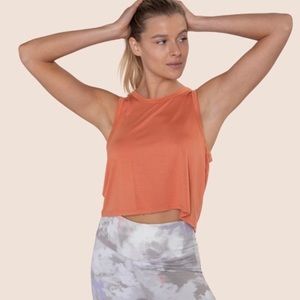 Raw edge flow cropped tank